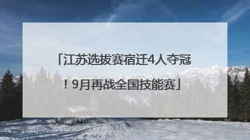 江苏选拔赛宿迁4人夺冠！9月再战全国技能赛