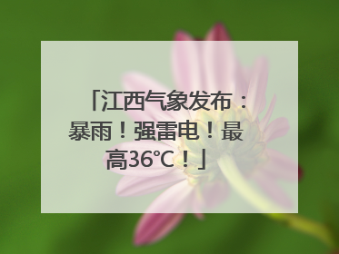 江西气象发布：暴雨！强雷电！最高36℃！