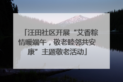 汪田社区开展“艾香粽情暖端午，敬老睦邻共安康”主题敬老活动