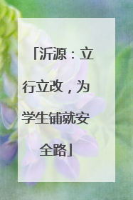 沂源：立行立改，为学生铺就安全路