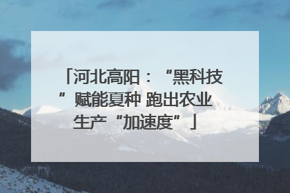 河北高阳：“黑科技”赋能夏种 跑出农业生产“加速度”