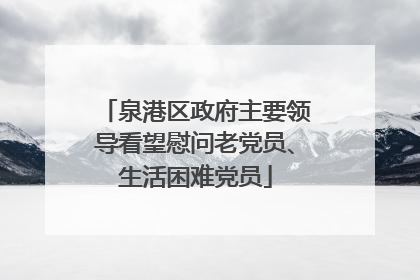 泉港区政府主要领导看望慰问老党员、生活困难党员