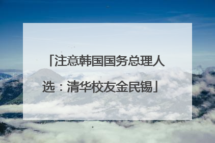 注意韩国国务总理人选：清华校友金民锡