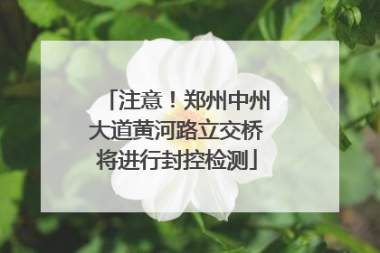 注意！郑州中州大道黄河路立交桥将进行封控检测