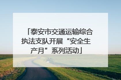 泰安市交通运输综合执法支队开展“安全生产月”系列活动