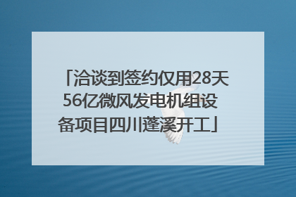 洽谈到签约仅用28天 56亿微风发电机组设备项目四川蓬溪开工