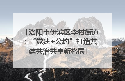 洛阳市伊滨区李村街道：“党建+公约”打造共建共治共享新格局