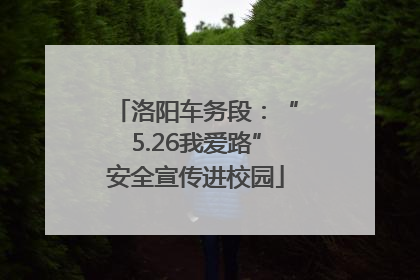 洛阳车务段：“5.26我爱路”安全宣传进校园