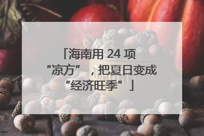海南用 24 项 “凉方”，把夏日变成 “经济旺季”