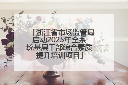 浙江省市场监管局启动2025年全系统基层干部综合素质提升培训项目