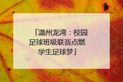 温州龙湾：校园足球班级联赛点燃学生足球梦