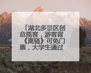 湖北多景区创意揽客，游客背《离骚》可免门票，大学生通过率高