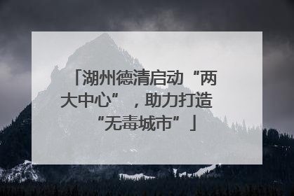 湖州德清启动“两大中心”，助力打造“无毒城市”