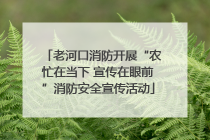 老河口消防开展“农忙在当下 宣传在眼前”消防安全宣传活动