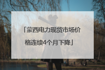 蒙西电力现货市场价格连续4个月下降