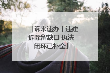 诉来速办丨违建拆除留缺口 执法闭环已补全