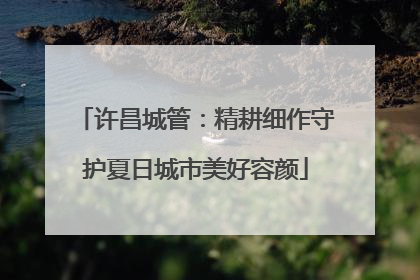 许昌城管：精耕细作守护夏日城市美好容颜