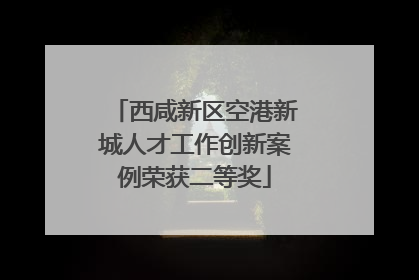 西咸新区空港新城人才工作创新案例荣获二等奖