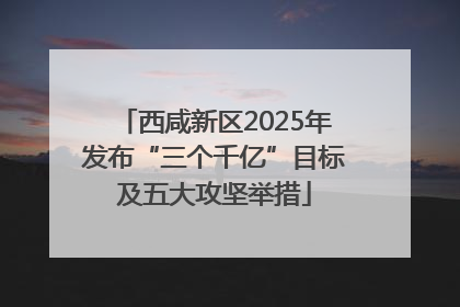西咸新区2025年发布“三个千亿”目标及五大攻坚举措