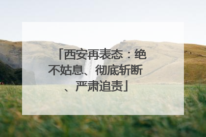 西安再表态：绝不姑息、彻底斩断、严肃追责