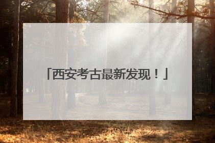 西安考古最新发现！