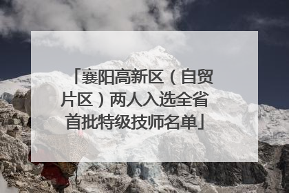 襄阳高新区（自贸片区）两人入选全省首批特级技师名单
