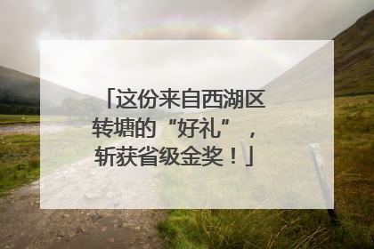 这份来自西湖区转塘的“好礼”，斩获省级金奖！