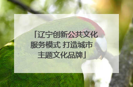 辽宁创新公共文化服务模式 打造城市主题文化品牌