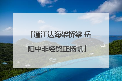 通江达海架桥梁 岳阳中非经贸正扬帆