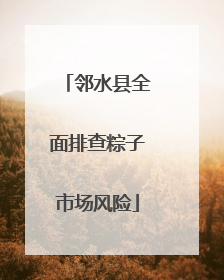 邻水县全面排查粽子市场风险