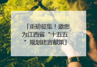 重磅征集！邀您为江西省“十五五”规划建言献策