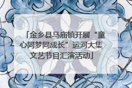金乡县马庙镇开展“童心同梦同成长”运河大集文艺节目汇演活动