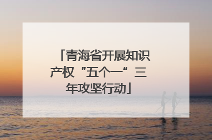 青海省开展知识产权“五个一”三年攻坚行动