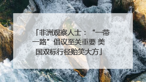 非洲观察人士：“一带一路”倡议至关重要 美国双标行径贻笑大方