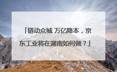 链动众城 万亿降本，京东工业将在湖南如何做？