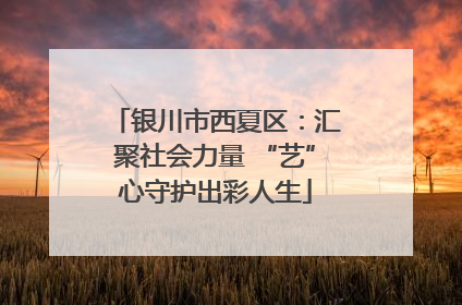 银川市西夏区：汇聚社会力量 “艺”心守护出彩人生