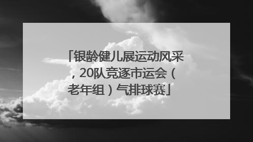 银龄健儿展运动风采，20队竞逐市运会（老年组）气排球赛