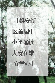 雄安新区首届中小学诵读大赛在雄安举办