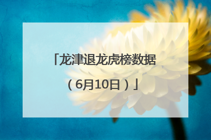 龙津退龙虎榜数据（6月10日）