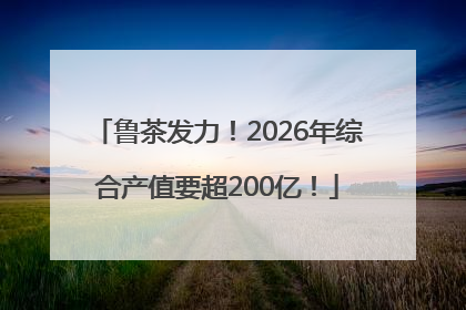 鲁茶发力！2026年综合产值要超200亿！