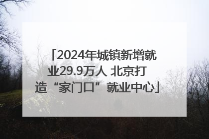 2024年城镇新增就业29.9万人 北京打造“家门口”就业中心