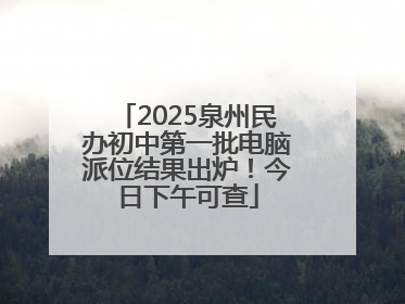 2025泉州民办初中第一批电脑派位结果出炉！今日下午可查