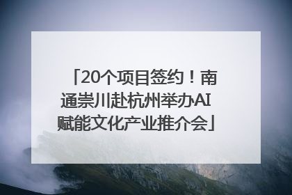 20个项目签约！南通崇川赴杭州举办AI赋能文化产业推介会
