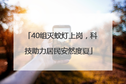 40组灭蚊灯上岗，科技助力居民安然度夏