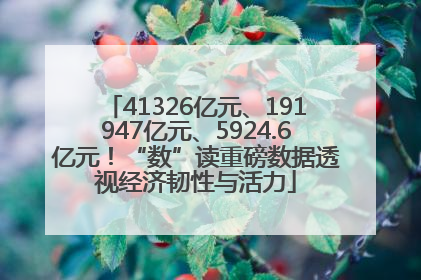 41326亿元、191947亿元、5924.6亿元！“数”读重磅数据透视经济韧性与活力