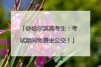 @哈尔滨高考生：考试期间免费坐公交！