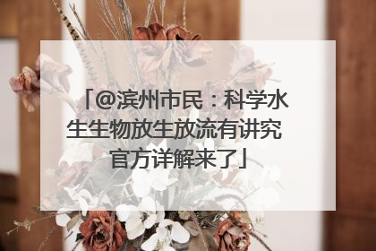 @滨州市民：科学水生生物放生放流有讲究 官方详解来了